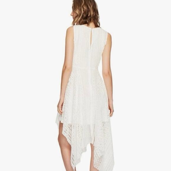 Catherine Malandrino White Lace Handkerchief Hem Garden Party Dress Size 4 - Picture 3 of 10